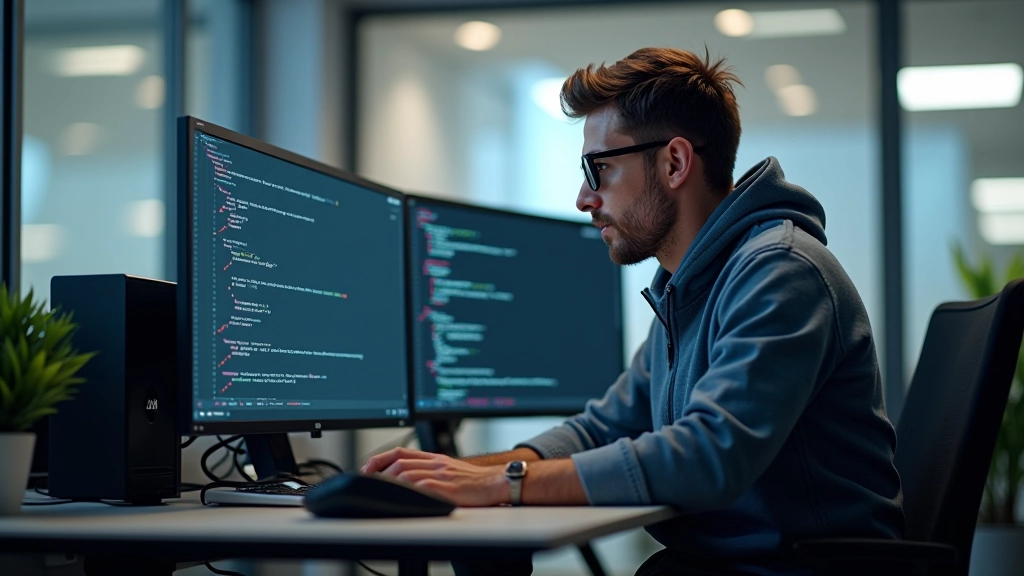 Sviluppatore che implementa attributi ARIA su icone SVG in un editor di codice con evidenziazione della sintassi