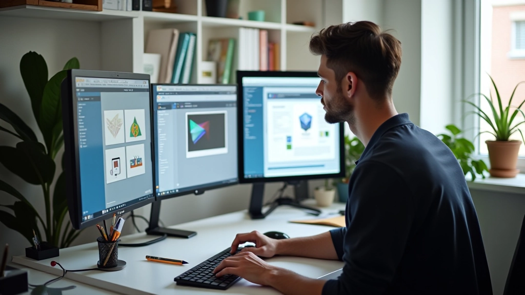 Studio di progettazione IcoVett S.r.l. con designer al lavoro su icone SVG