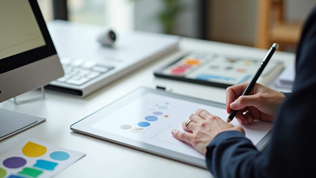 SVG icon design workspace with design tools and color palette