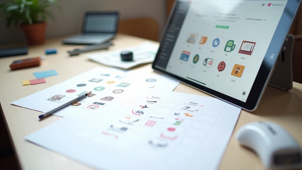 Foglio di lavoro con libreria di icone SVG organizzate in una griglia, sprite sheet visibile